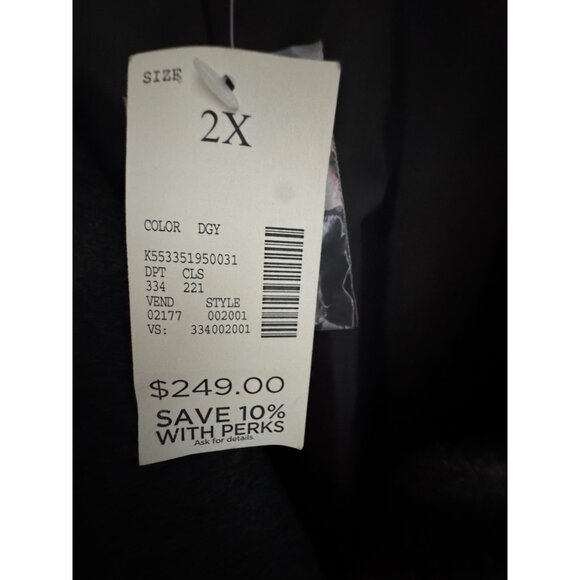 Catherines Womens Dark Gray Coat 2X Wool Blend With Tags - Picture 5 of 6